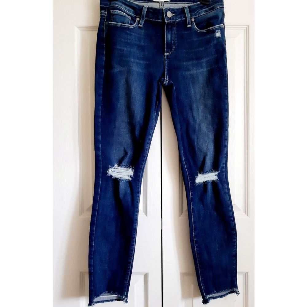 Paige Verdugo Ripped Ankle Skinny Jeans Sz 28